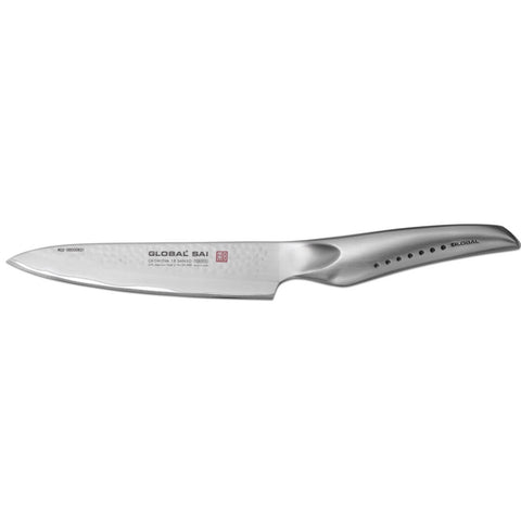 Global SAI Utility Knife 14.5cm w/ Hammered Finish