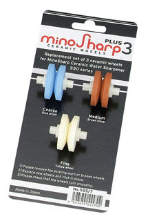 Minosharp 555/7 3-Pc Ceramic Wheel Set (Blister Pack)